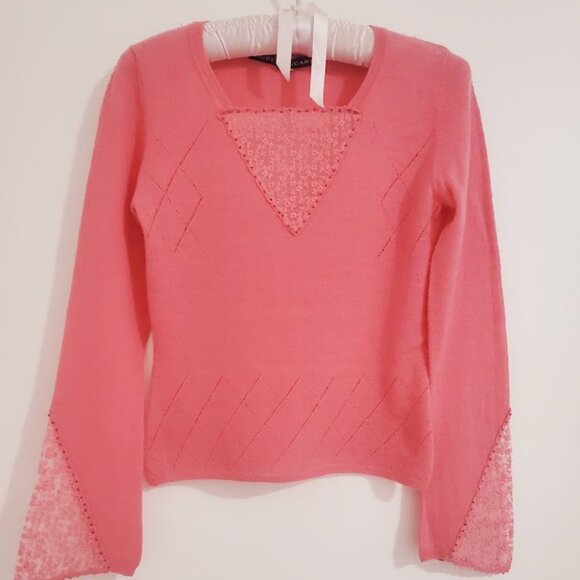 Italian Wool Coral Pink Sweater by ROBERTA SCARPA, It 40 - Picture 1 of 5